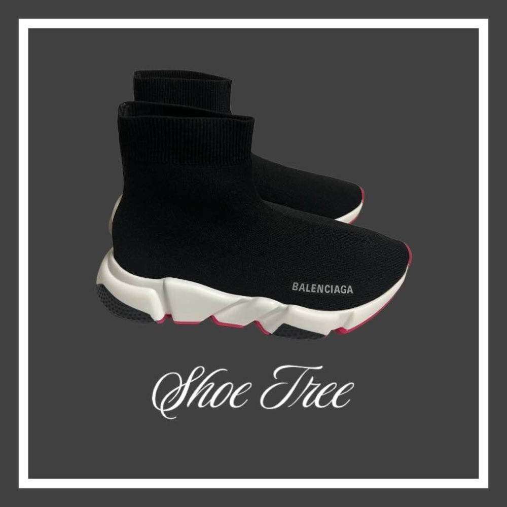 Balenciaga Speed Trainer Knit Sneakers Women Size 9 Sock Sneaker Pink Black